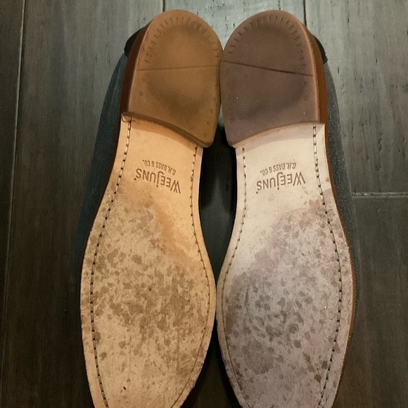 Weejuns G.H. Bass & Co. Loafers Slip On Gray Canvas Leather Accents Size… - Picture 6 of 8